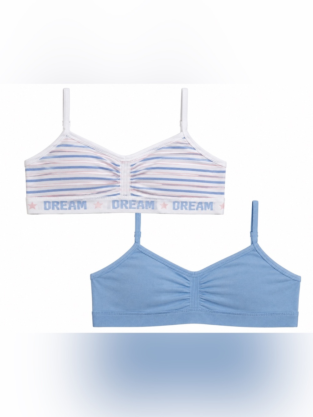 Maidenform Light Blue & White Striped Girls' Wireless Bralette Set